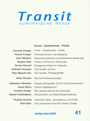 cover image of Transit 41. Europäische Revue